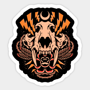 tiger rose tattoo Sticker